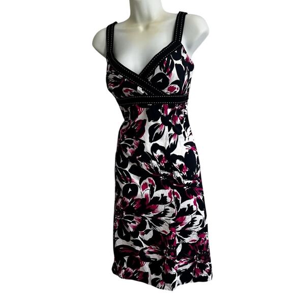 Y2K Floral Sundress Size S | Black White Pink | Fit and Flare | By Kim Rogers - Picture 3 of 15